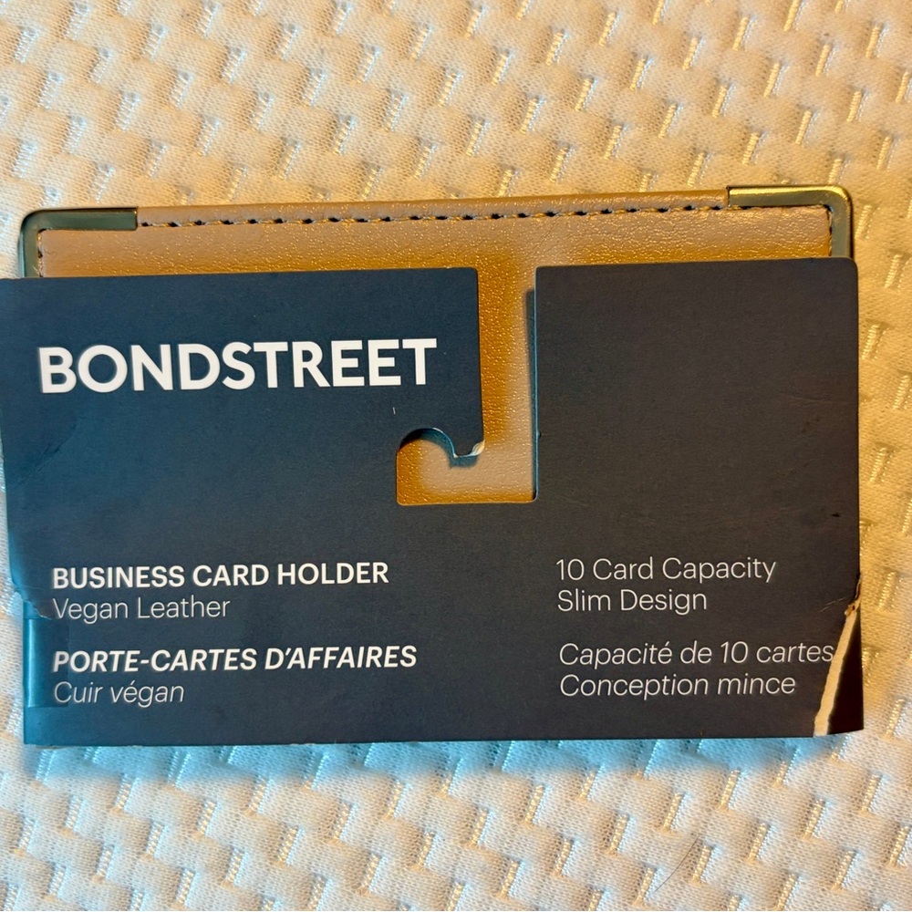 bond Street Vegan Leather Card Holder - Tan business cards/credit cards